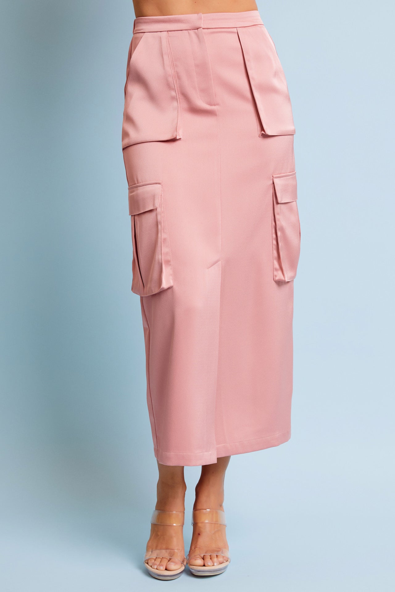 Satin Cargo Skirt